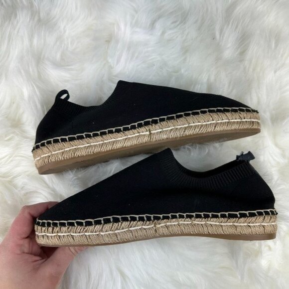 Prada Cloth Sock Style Espadrille Slip On Shoes in Black - Picture 4 of 6